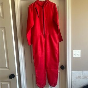 Red Full-Length Jumpsuit